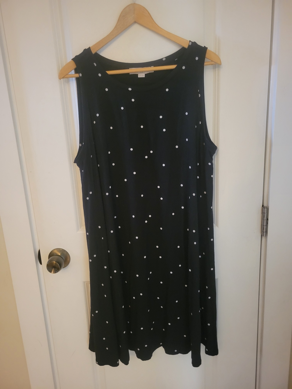 LOFT Blue Polka Dot Midi Dress